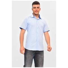 Сорочка чоловіча однотонна блакитного кольору 201456L