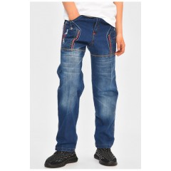 Джинсы детские для мальчика темно-синего цвета 201636L Джинсы детские для мальчика темно-синего цвета 201636L