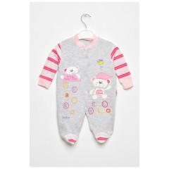 Чоловічок дитячий для дівчинки сірого кольору з шапочкою 201757L