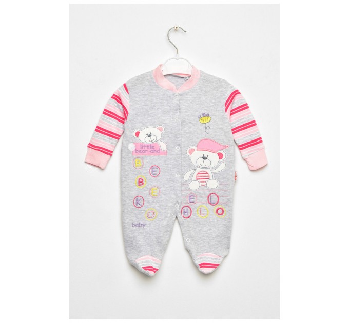 Детский мужской для девочки серого цвета с шапочкой 201757L