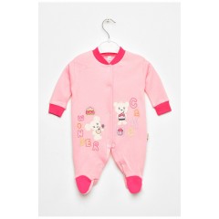 Чоловічок дитячий для дівчинки рожевого кольору з шапочкою 201760L