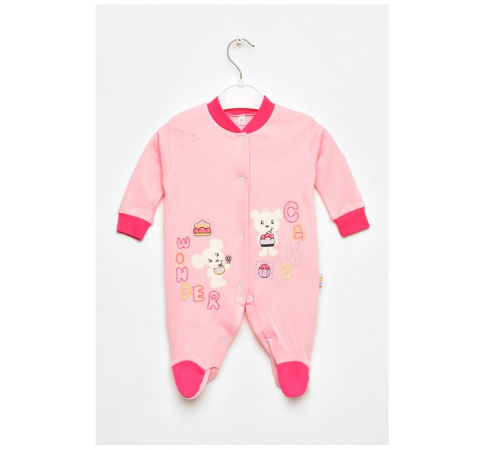 Чоловічок дитячий для дівчинки рожевого кольору з шапочкою 201760L