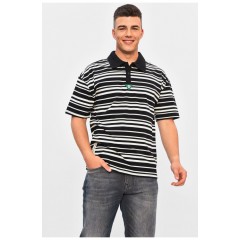 Футболка чоловіча напівбатальна чорного кольору 201822L Футболка чоловіча напівбатальна чорного кольору 201822L