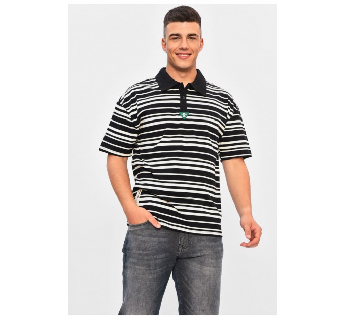 Футболка мужская полубатальная черного цвета 201822L