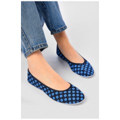 Балетки жіночі темно-синього кольору текстиль 201833L