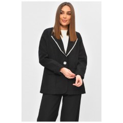 Піджак жіночий однотонний чорного кольору 201910L
