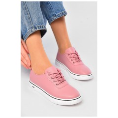 Мокасини жіночі рожевого кольору на шнурівці 202161L