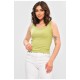 Майка жіноча однотонна в рубчик оливкового кольору 202267L
