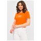 Футболка жіноча помаранчевого кольору з принтом 202284L