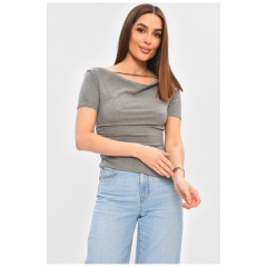 Футболка жіноча однотонна сірого кольору 202306L