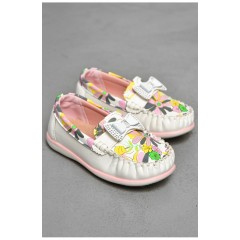 Мокасини дитячі для дівчинки білого кольору 202314L