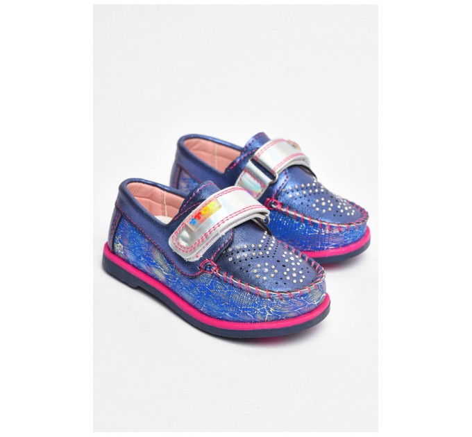 Мокасини дитячі для дівчинки темно-синього кольору 202322L