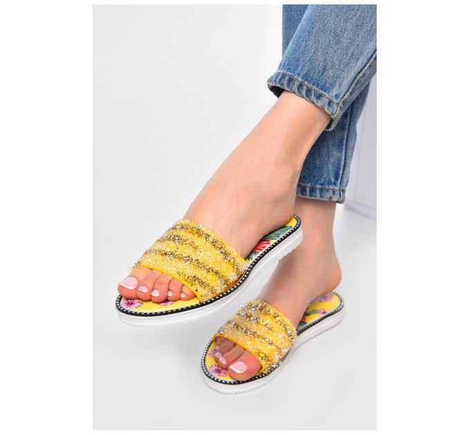 Шльопанці жіночі жовтого кольору 202364L