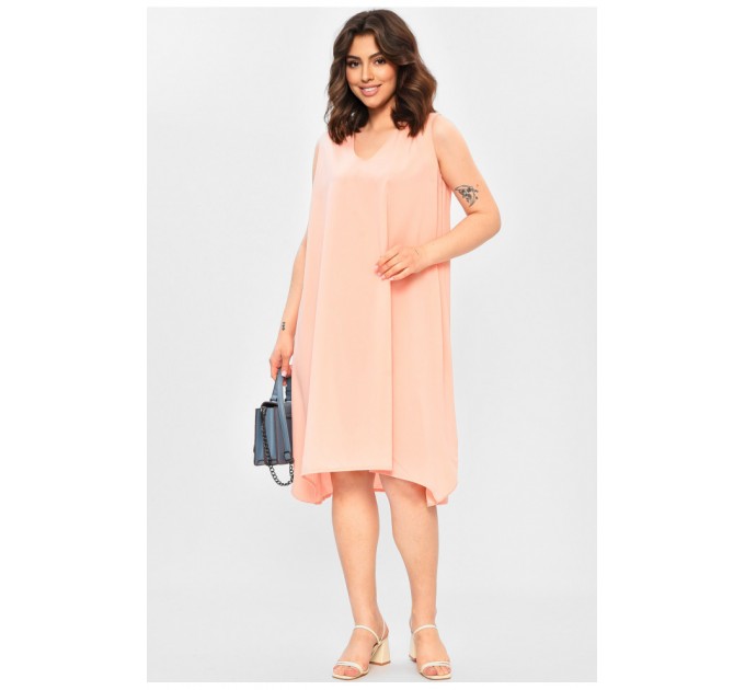 Сукня жіноча однотонна персикового кольору 202598L
