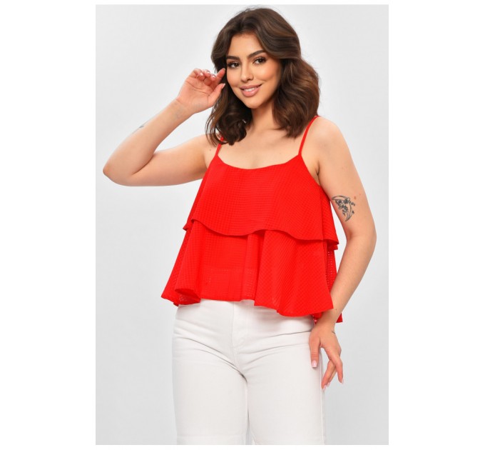 Майка жіноча однотонна червоного кольору 202602L