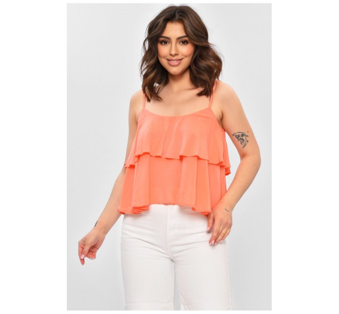 Женская майка однотонная кораллового цвета 202605L