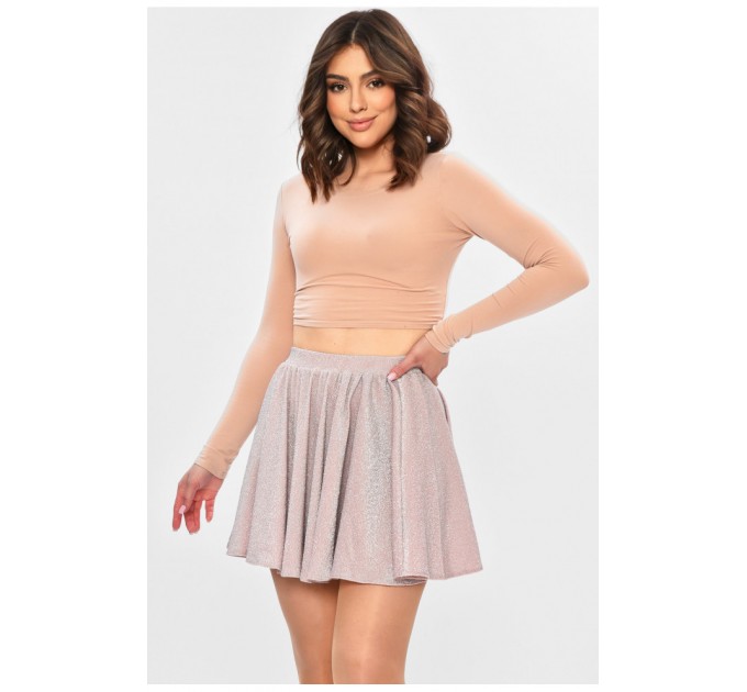 Спідниця однотонна жіноча пудрового кольору 202620L