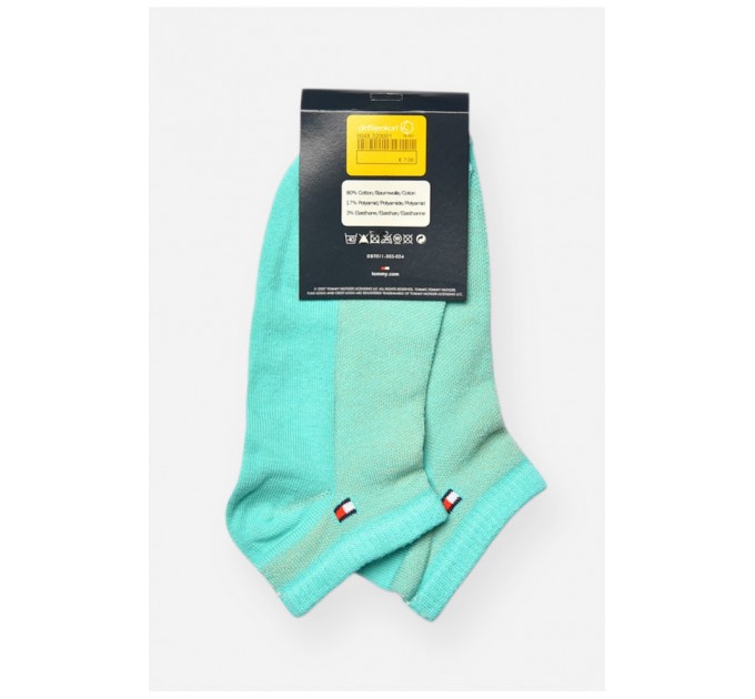 Носки женские спортивные демисезонные бирюзового цвета 202666L