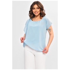 Блуза жіноча однотонна блакитного кольору 202700L