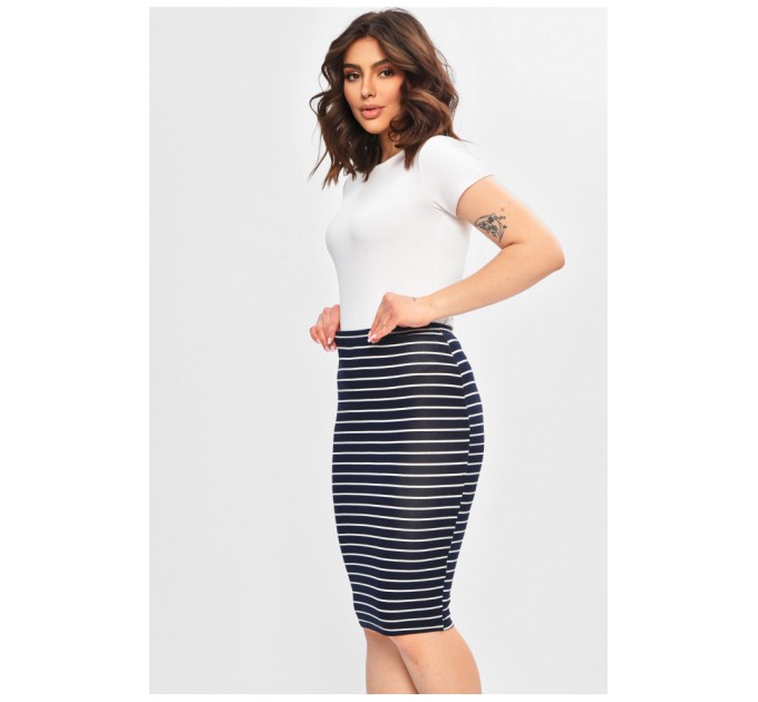 Спідниця жіноча темно-синього кольору у смужку 202875L