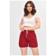 Шорти жіночі однотонні бордового кольору 202999L