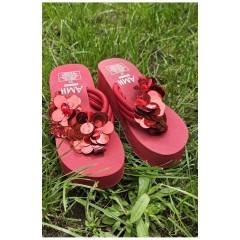 Вьетнамки женские красного цвета 203066L