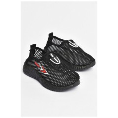 Мокасини дитячі чорного кольору текстиль 203166L