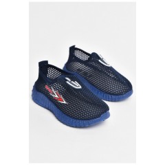 Мокасини дитячі темно-синього кольору текстиль 203167L