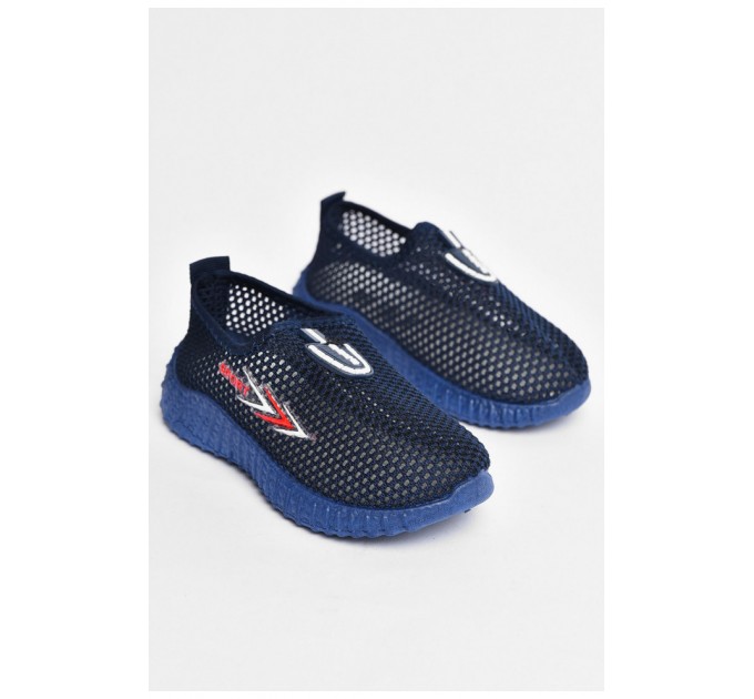 Мокасини дитячі темно-синього кольору текстиль 203167L