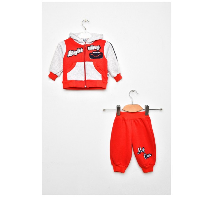 Костюм детский для мальчика красного цвета с принтом 203464L