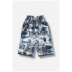 Бриджі дитячі для хлопчика синього кольору з принтом 203532L