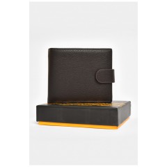 Гаманець чоловічий з екошкіри темно-коричневого кольору 203737L