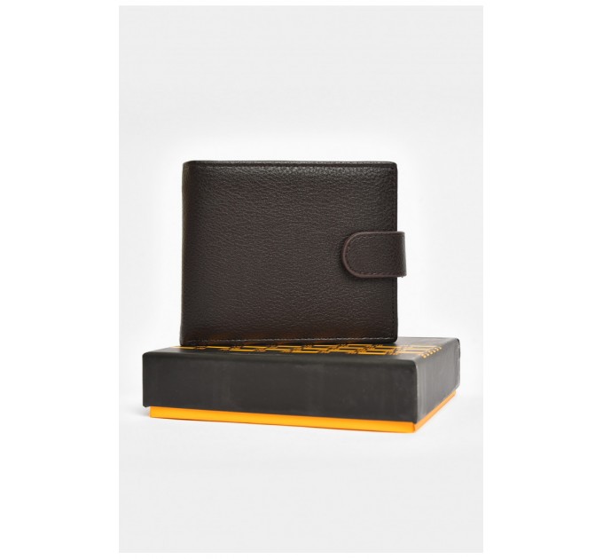 Кошелек мужской из экокожи темно-коричневого цвета 203737L