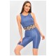 Спортивный женский костюм синего цвета с надписью 203883L