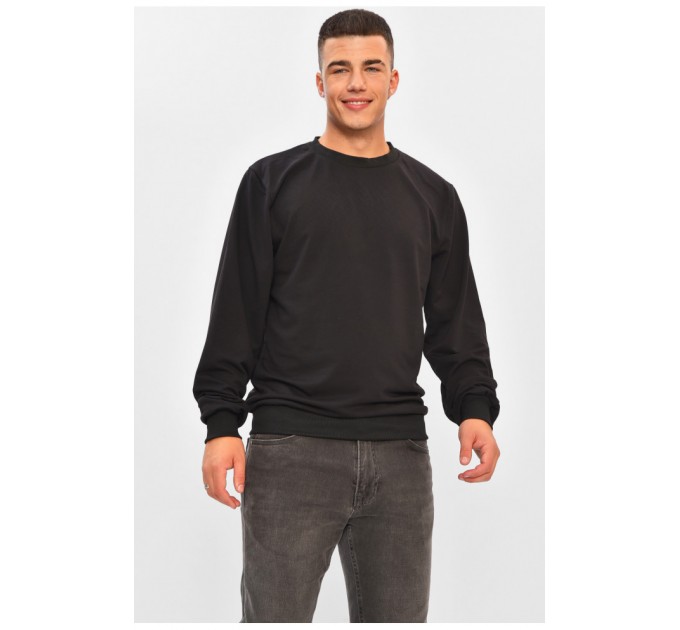 Кофта мужская однотонная черного цвета 204104L