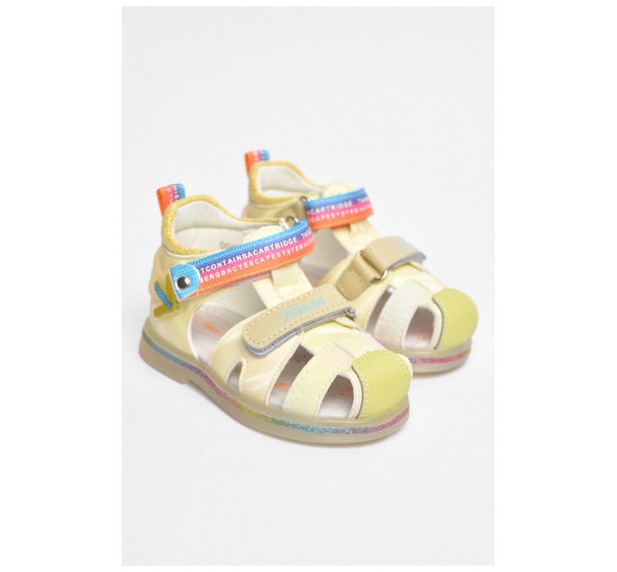 Сандалі дитячі для дівчинки світло-жовтого кольору 204196L