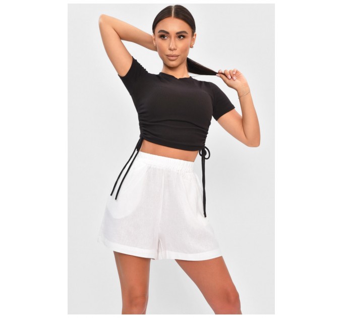 Шорти жіночі лляні білого кольору 204220L