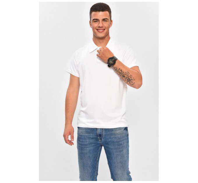Мужская футболка поло белого цвета 204260L