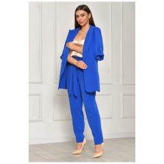 Костюм жіночий однотонний синього кольору 204678L