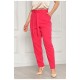 Брюки женские батальные малинового цвета 204694L