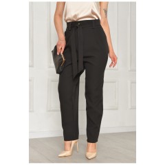 Штани жіночі однотонні чорного кольору 204695L