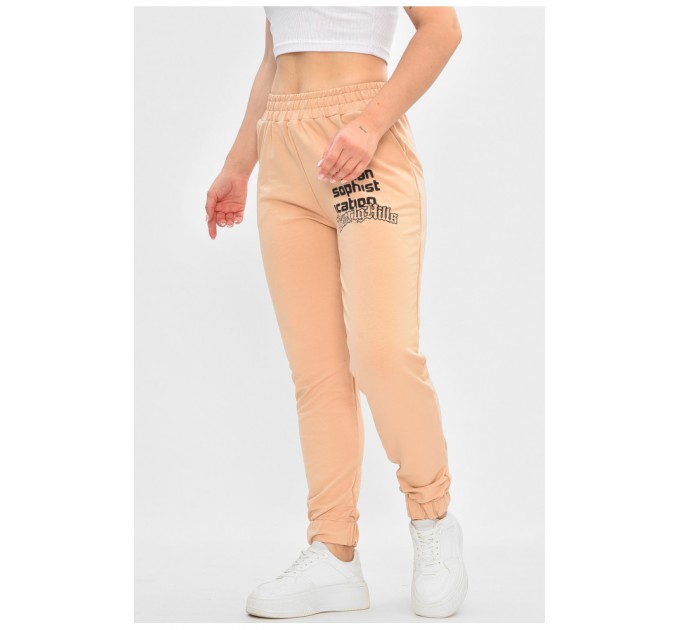 Спортивные брюки женские бежевого цвета 204904L