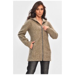 Кардиган женский коричневого цвета на молнии 205184L Кардиган женский коричневого цвета на молнии 205184L