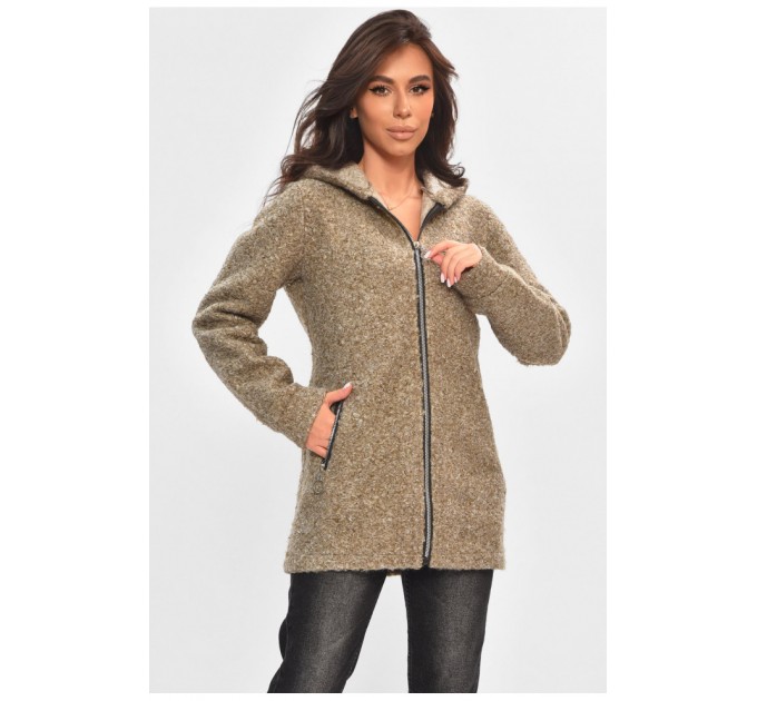 Кардиган женский коричневого цвета на молнии 205184L