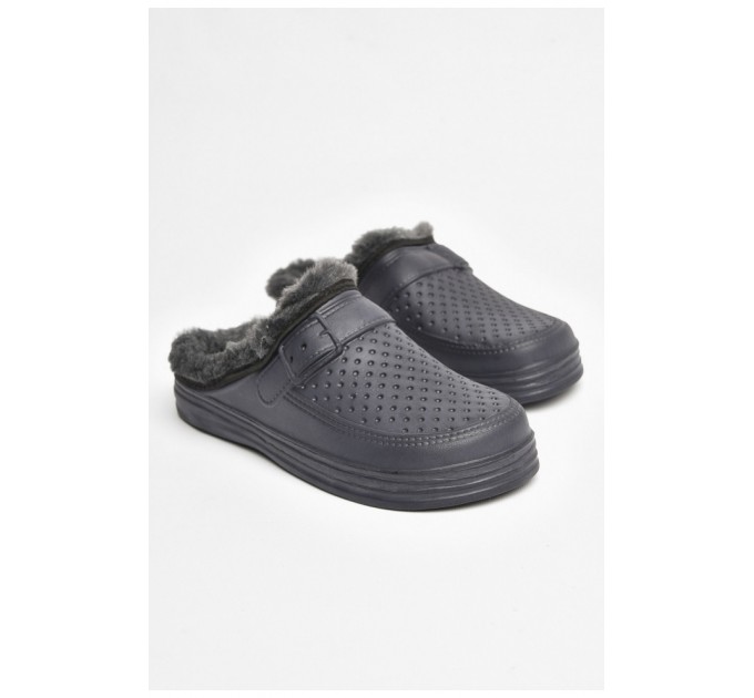 Сабо чоловічі на хутрі темно-синього кольору 205246L