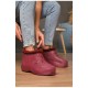 Галоши женские на меху бордового цвета 205257L