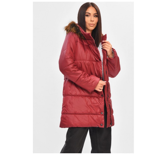 Куртка женская демисезонная бордового цвета 205265L
