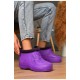 Калоші жіночі на хутрі фіолетового кольору 205294L