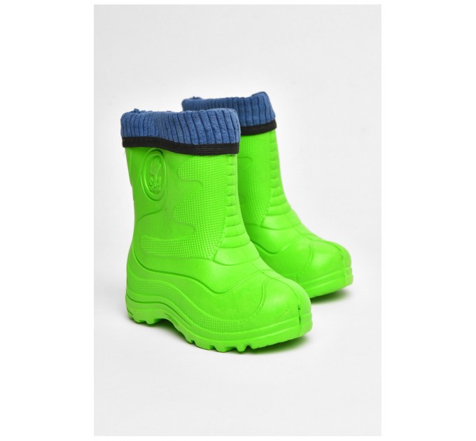 Чоботи піна дитячі зеленого кольору зі з`ємною шкарпеткою 205341L