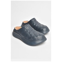 Сабо чоловічі на хутрі темно-синього кольору 205613L